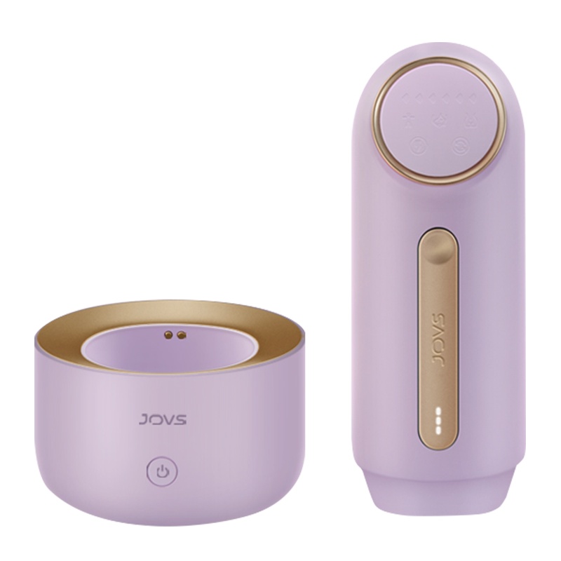 JOVS mini无线脱毛仪 (带消毒充电底座)[紫色]精致套装脱毛仪器无线激光唇毛家用神器比基尼腋毛机全身私处女士