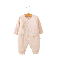 优简新生婴儿儿衣服秋冬偏襟连体衣加棉加厚外穿初生宝宝满月可爱