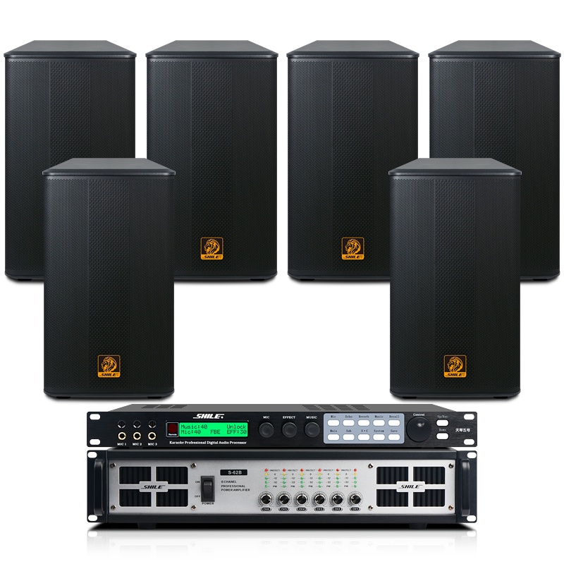 狮乐(SHILE)S62B/BX112会议室音箱功放效果器套装大型会议室背景音乐舞台教室商超12英寸音响