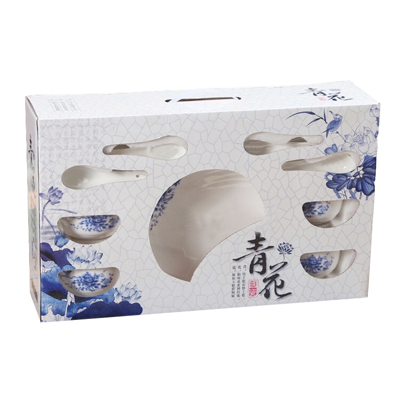 青花瓷14件套 TC-195 六人份碗勺*2盘 (套)