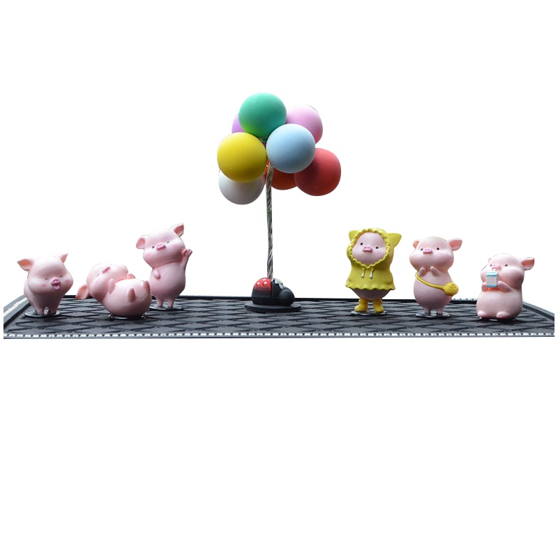 尚朴汽车饰品女生车内摆件漂亮内饰车上车载车内装饰品可爱创意中控台 小粉猪6只