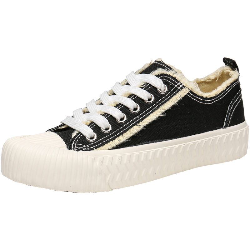 红蜻蜓帆布鞋女秋季新款韩版ulzzang学生百搭复古港味