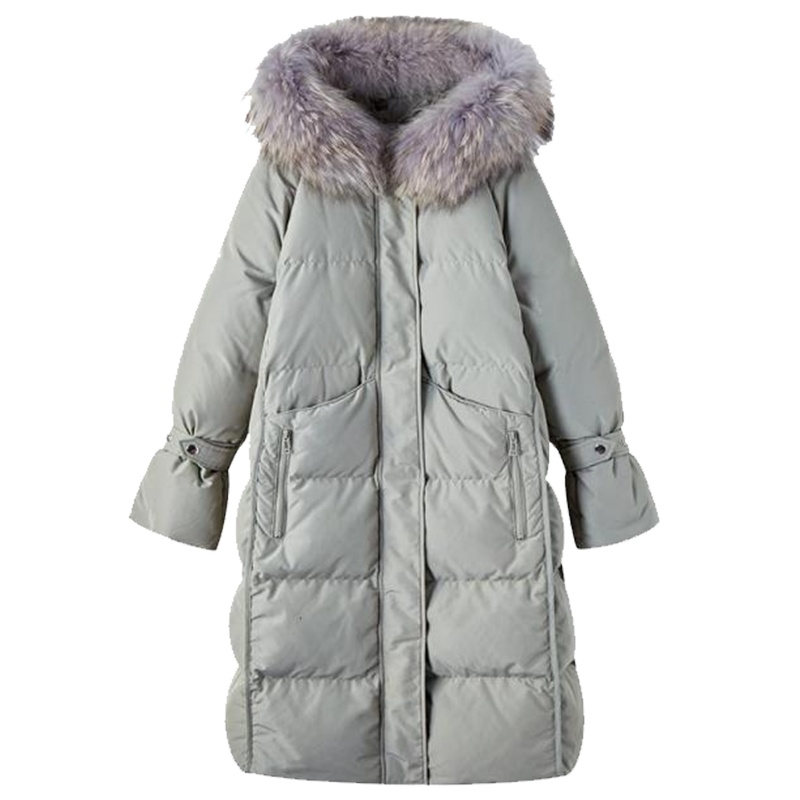 羽绒服2019年新款女高端大气冬装中长款过膝大毛领加厚大衣外套70010927