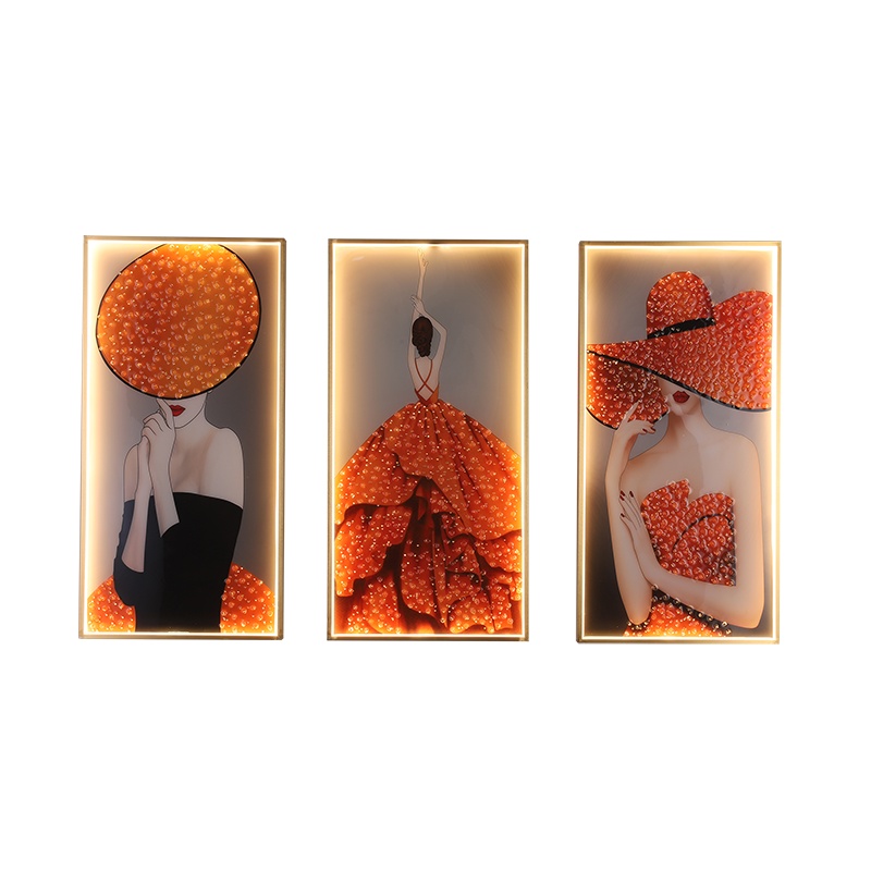 克罗斯塔 简约壁画灯时尚轻奢客厅卧室餐厅壁灯背景墙装饰led晶瓷带灯壁画