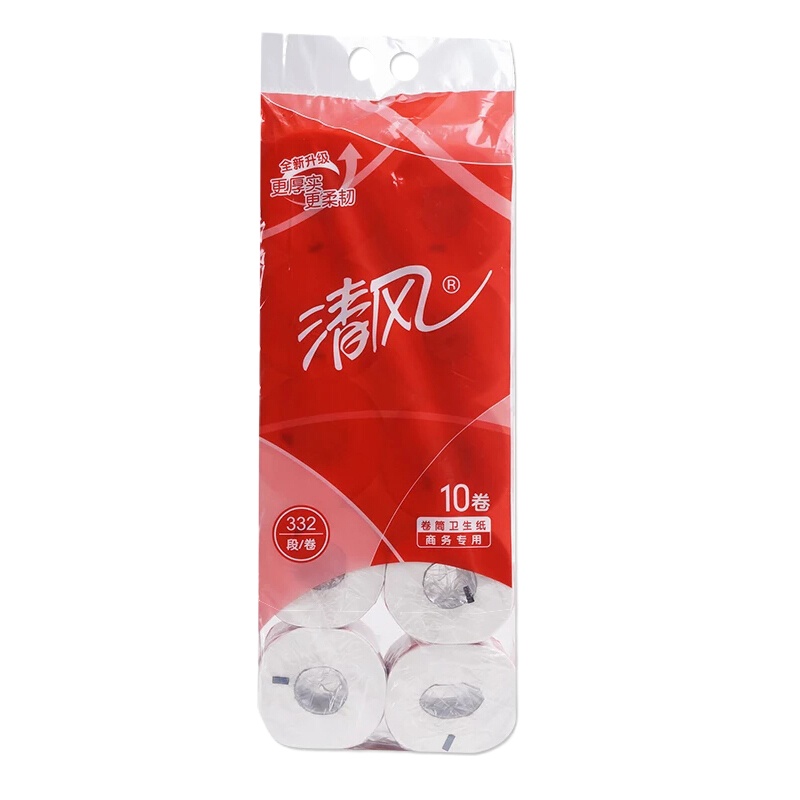 清风卷纸B20AA8 卫生纸3层平纹332段*10卷/提 6提/箱（整箱销售）