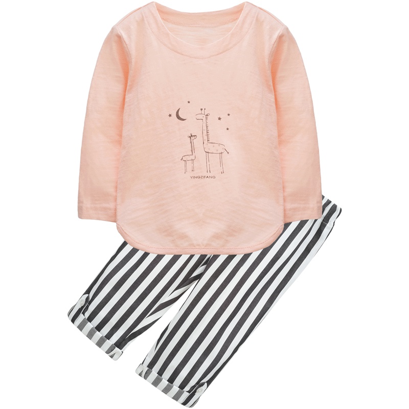 男女童春季休闲修身时尚两色纯棉两件套1-4岁80-110