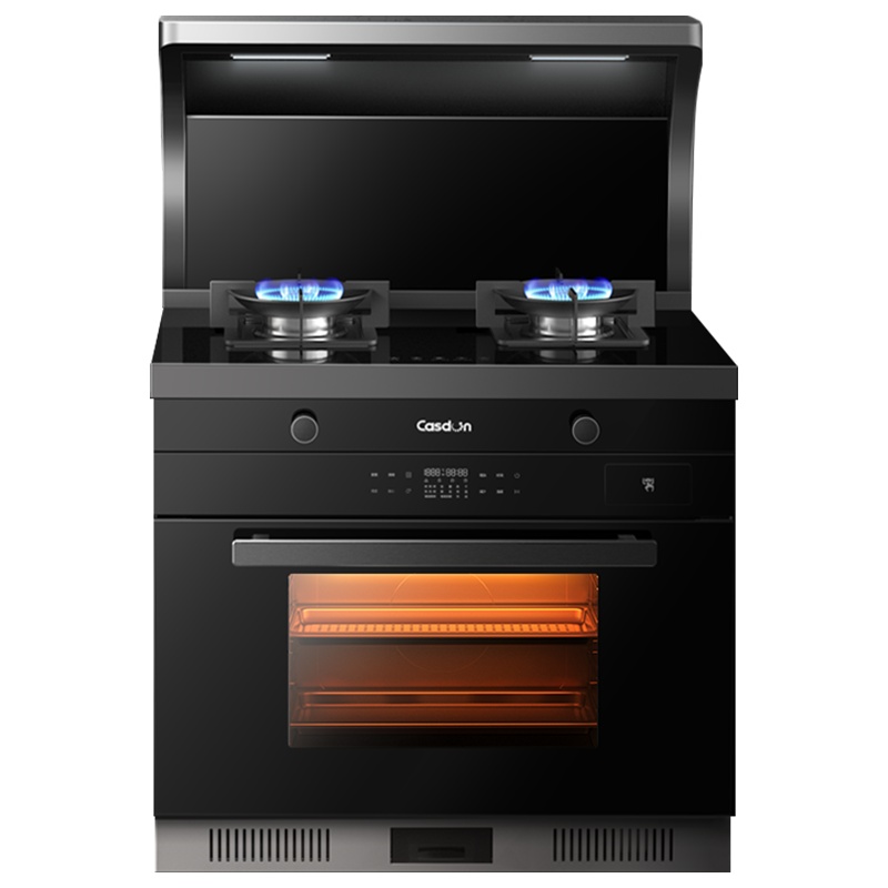 CASDON凯度JJZT-IK6021MB-XM集成灶微蒸烤箱一体机侧吸下排式抽油烟机燃气灶5.0千瓦大火星级液化气接口