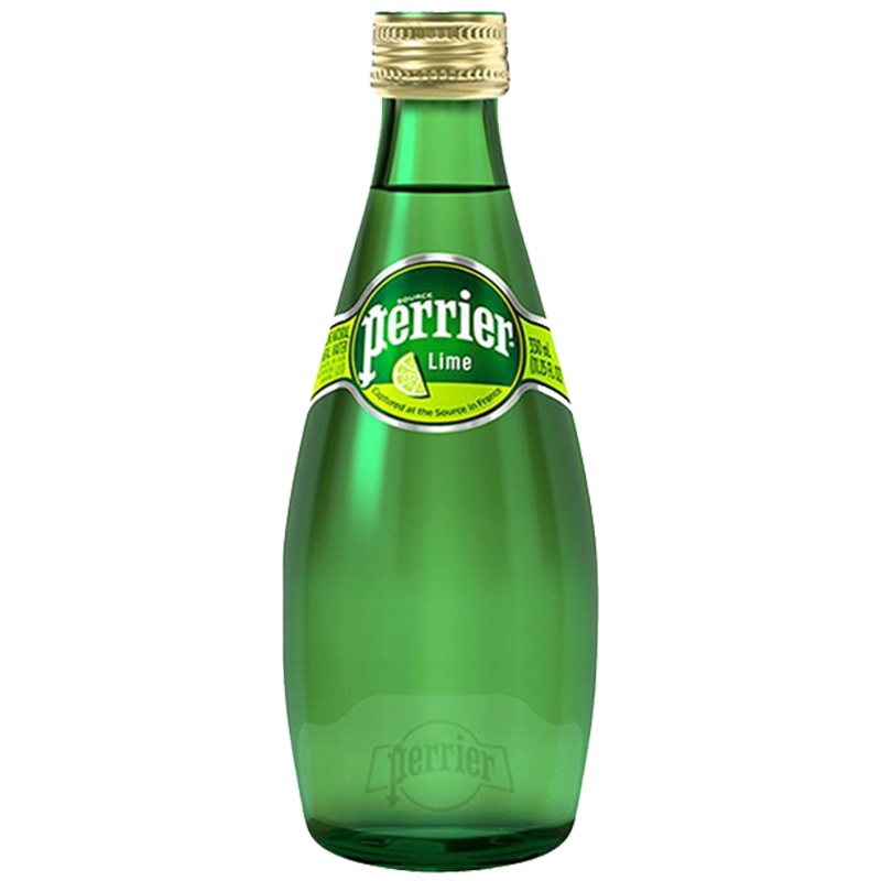 巴黎水Perrier 含气青柠味饮料330ml 单瓶 进口饮用水 纯净水