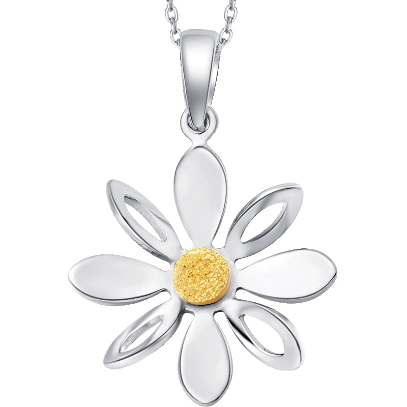 周大福Y时代小雏菊PT950黄金白金铂金吊坠PT157276