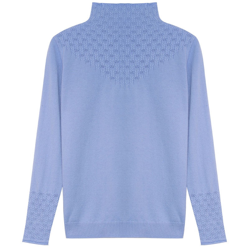 金菊秋冬新款毛衣半高领纯色休闲羊毛衫女