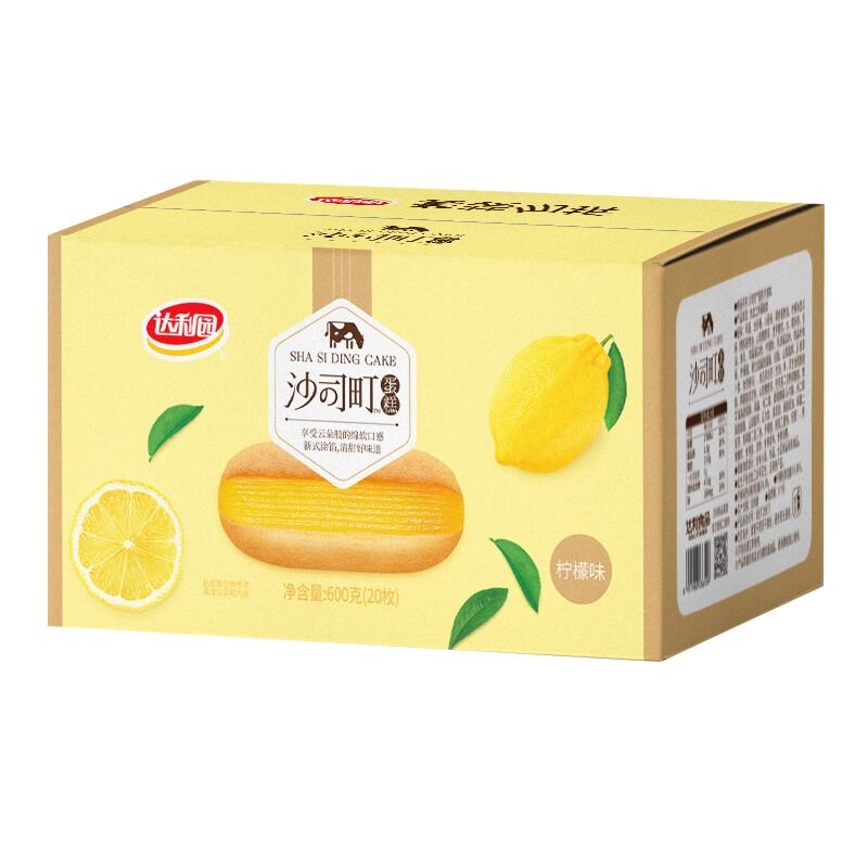 达利园沙司町蛋糕柠檬味600g(20枚)量贩箱装 代餐早餐营养办公室休闲零食