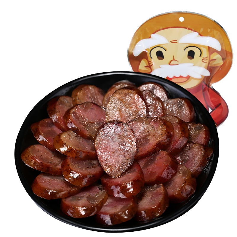 杨大爷麻味椒盐香肠500g七分瘦 四川特产农家自制烟熏成都辣肠腊肉肠