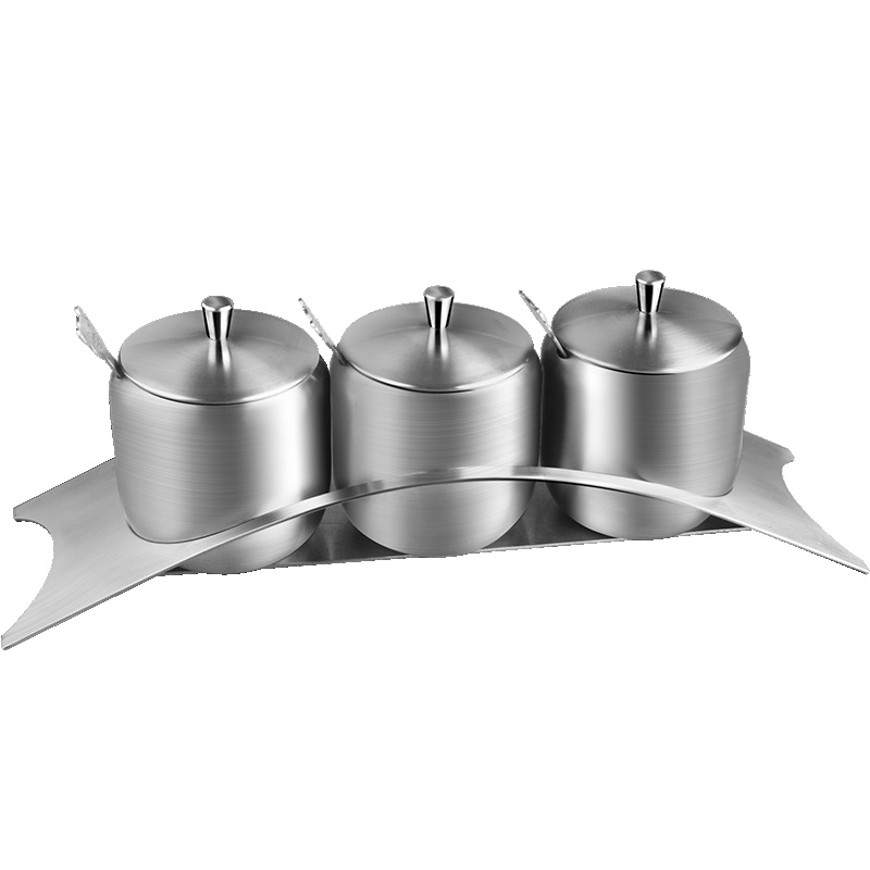 KMW厨房用品天工精品味具GtoolsWJ0001品质时尚造型设计 密封防潮防尘 420ml有孔盖304不锈钢色调味罐