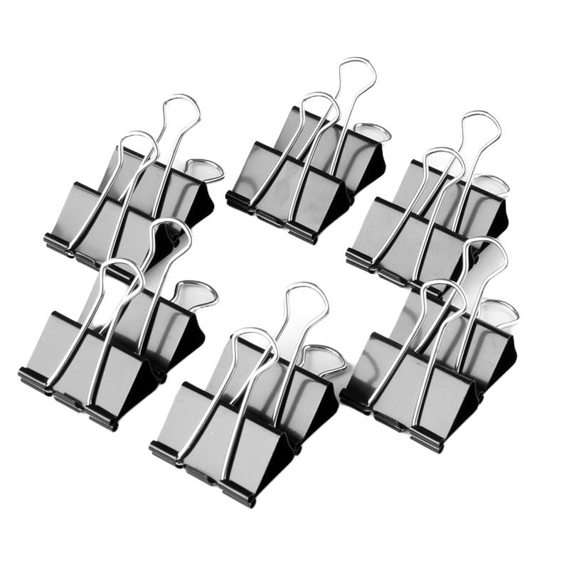 得力 9543黑色长尾夹32mm 票据夹 燕尾夹 铁夹 5盒装