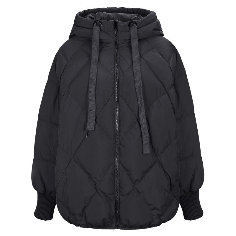 高梵(GOLDFARM)秋冬韩版宽松廓形连帽羽绒服女短款加厚保暖外套