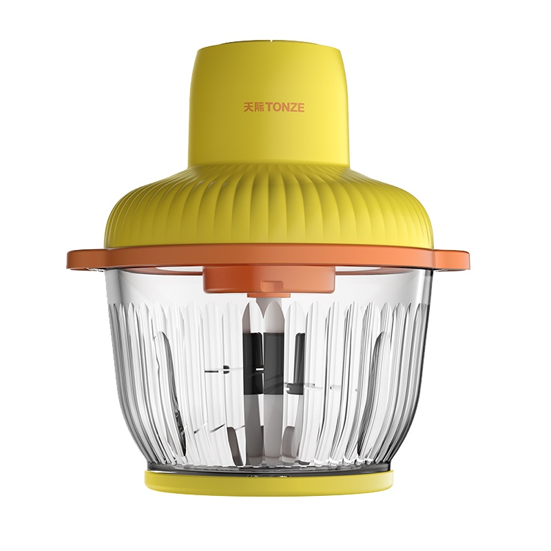 天际绞肉机家用电动小型多功能打碎肉馅菜搅拌无线搅蒜泥神器300w大功率2.0升容量黄色SJ3-A211W