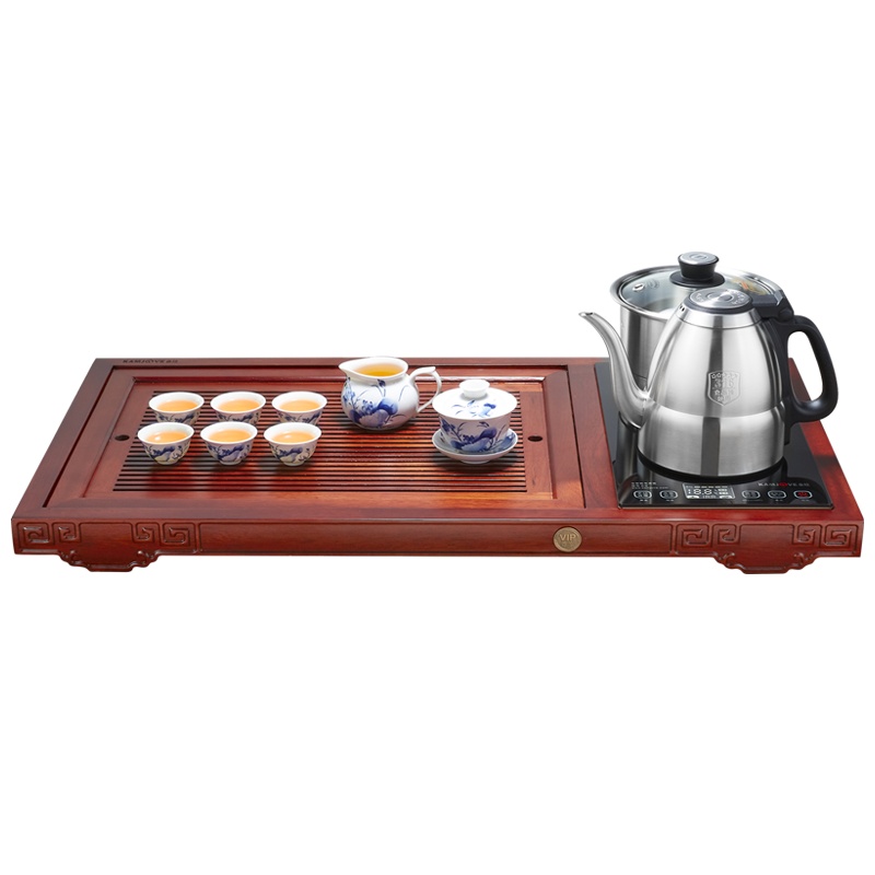 KAMJOVE/金灶 V18尊享版 实木茶盘 古博酸枝木全智能茶盘 手工精雕茶海 整套茶具 功夫茶具套装 实木茶台 茶具