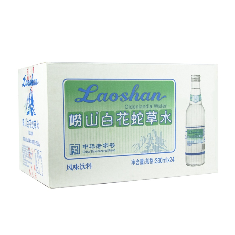 崂山 白花蛇草水330ml*24瓶装玻璃瓶装 风味饮料
