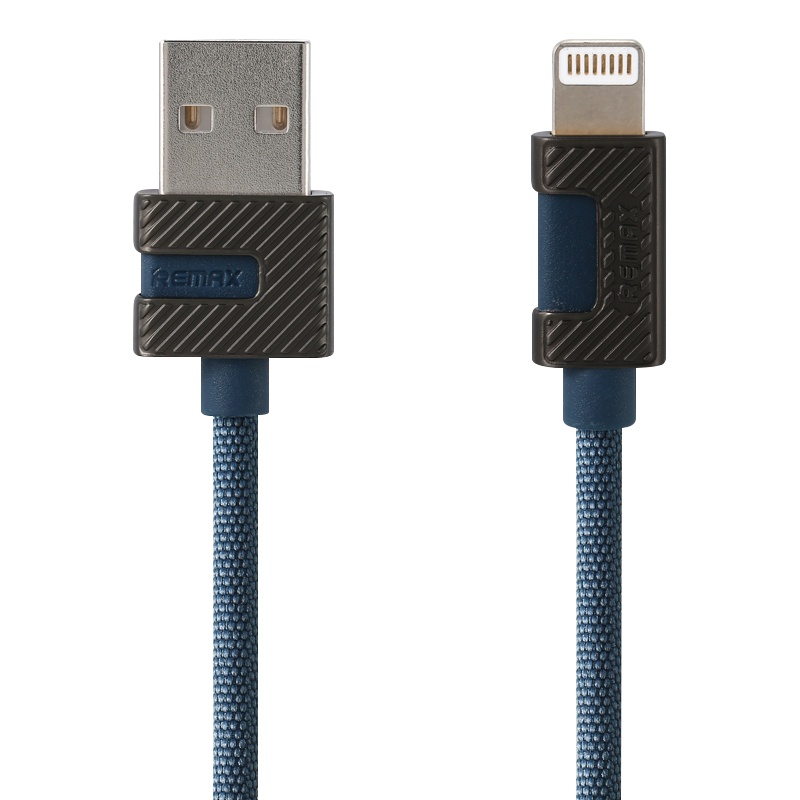 REMAX 苹果数据线 lighting 接口iphone xs 8P手机通用充电线 2.4A 蓝色