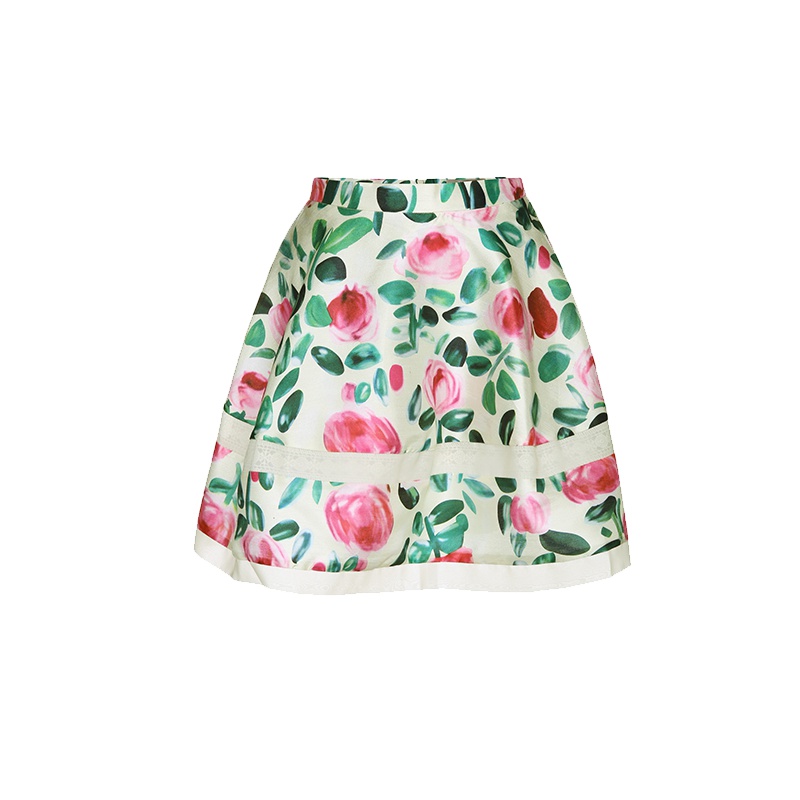 秋水伊人2021春季新款印花可爱半身裙短裙女S92