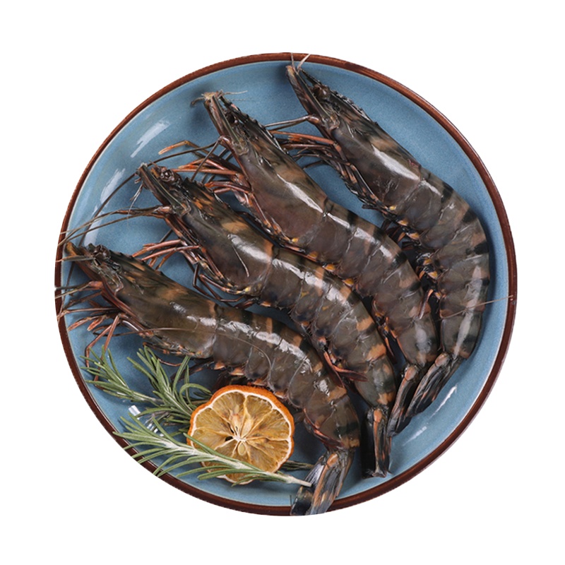 [五个农民]东山海捕黑虎虾大虾4盒装(约2斤)新鲜活冻 鲜活超大冷冻海虾老虎虾