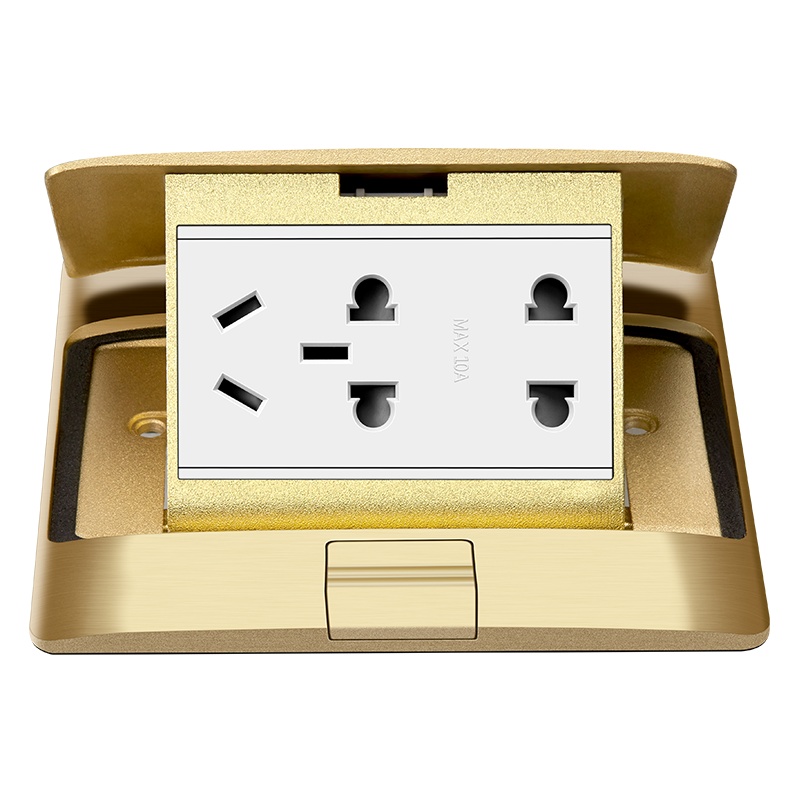 公牛电源插座地插全铜防水翻盖式隐形式地板插地面五孔家用地扦超薄五孔铜地插