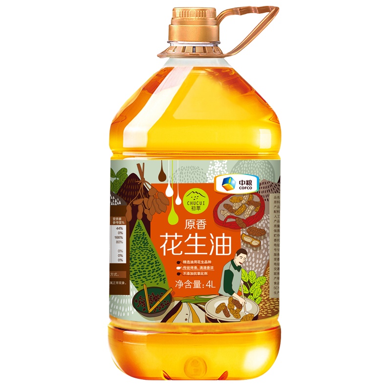 初萃食用油原香花生油4L