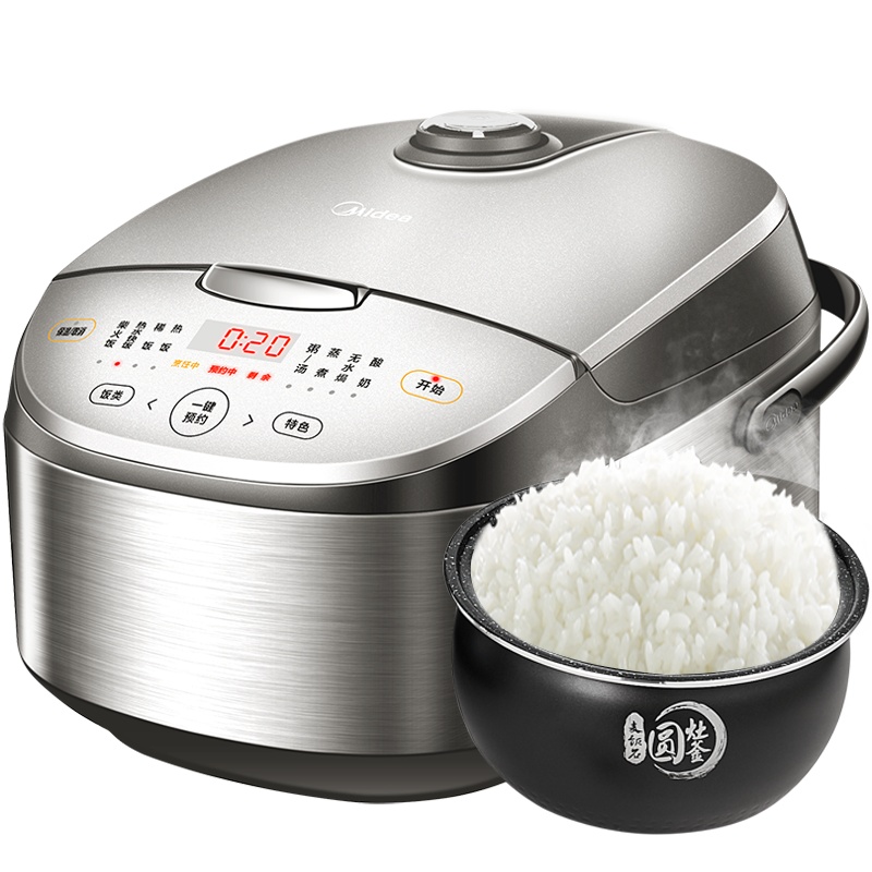 美的(Midea)电饭煲家用多功能24H智能预约电饭锅 气动涡轮防溢 健康内胆一键柴火饭 5L智能煲50E203
