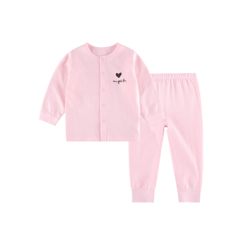 angeeb 宝贝心语 0-3岁宝宝前开套装 初生儿春秋套装 婴儿家居提花前开套装