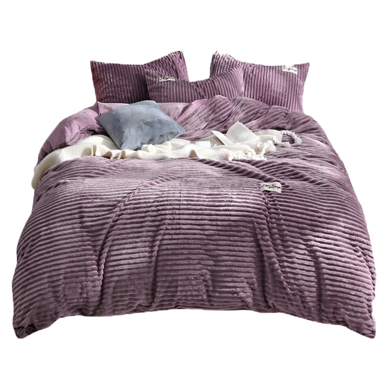 吉岳Giyou四件套 2018新款水洗真丝全棉贡缎钮扣式四件套 钮花式工艺 素色简约欧式风格床上用品