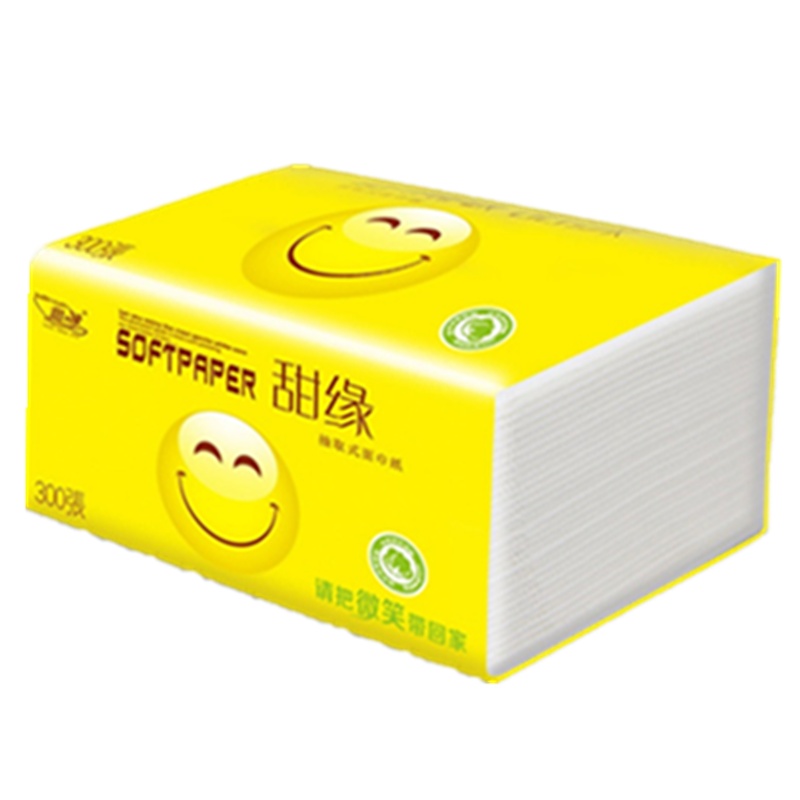 甜缘抽纸批发整箱1包300张4层婴儿卫生纸巾面巾纸家用餐巾纸实惠装