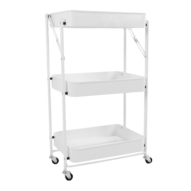 优勤厨房可移动折叠小推车置物架多层落地客厅零食菜篮子储物架收纳架