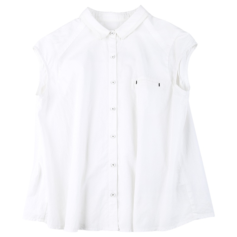 高梵(GOLDFARM)经典纯色短款短袖衬衫女