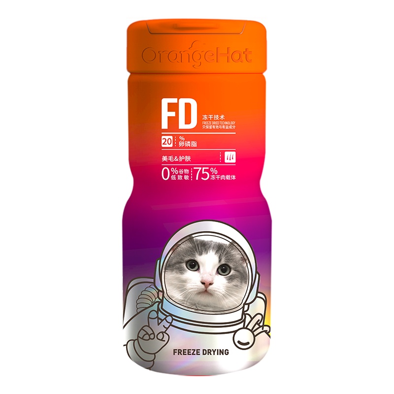 麦富迪小橙帽猫用冻干卵磷脂60g猫咪专用美毛爆毛营养发腮卵磷脂