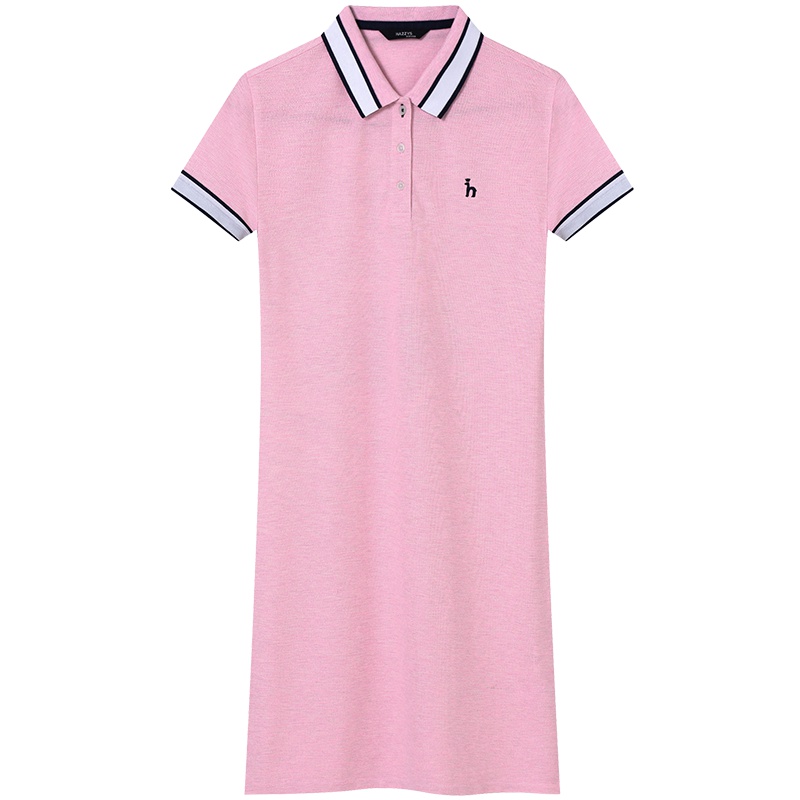 哈吉斯HAZZYS 春季女运动裙简约修身polo裙A字连衣裙