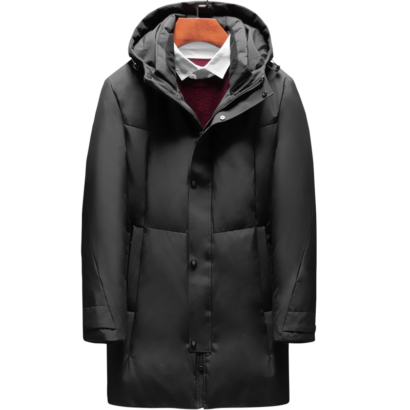 雅鹿男装男士羽绒服秋冬新款商务休闲百搭舒适保暖纯色连帽男士外套WH67U1544