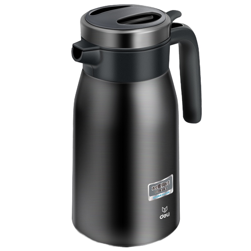 得力17753保温壶2l不锈钢真空保温家用保温瓶 不锈钢真空热水瓶 办公区水壶 咖啡壶 大容量暖水壶GD