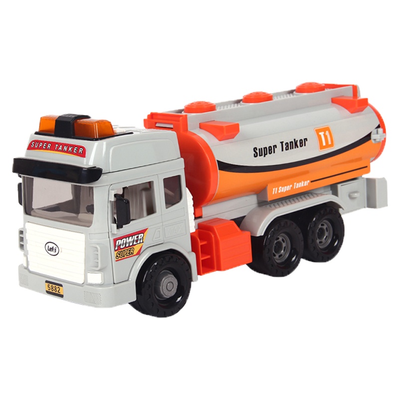 LEFEI/乐飞灯光音乐讲故事大号惯性儿童超级油罐车玩具男孩汽车油罐车