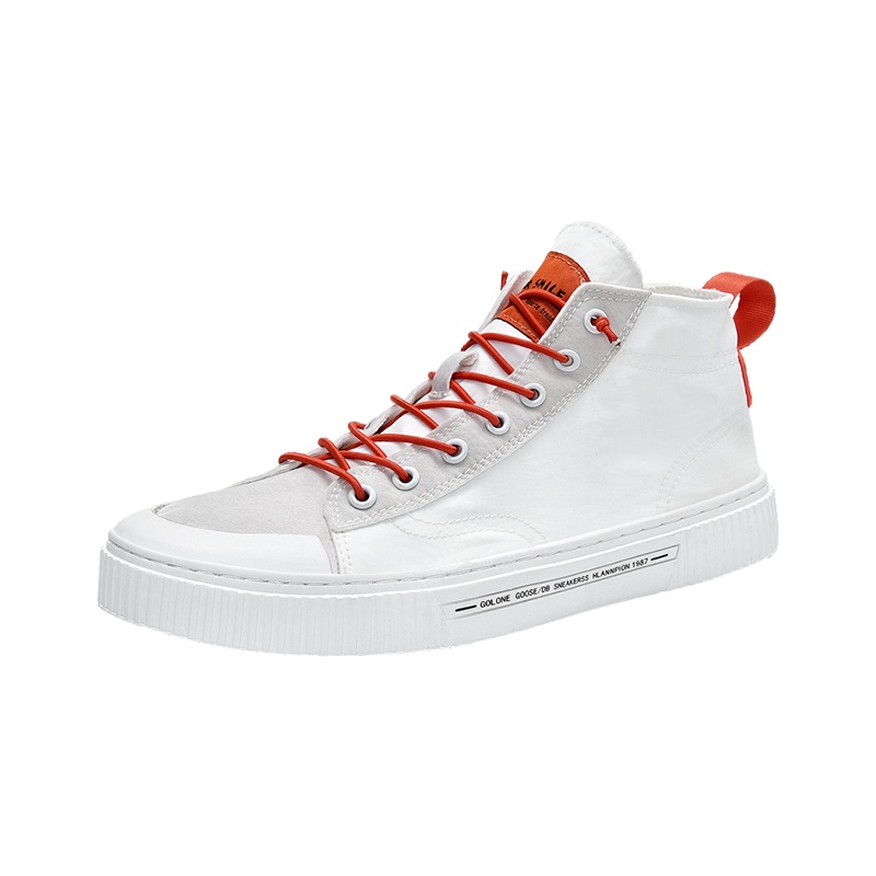 微笑先生帆布鞋2019新款学生原宿高帮板鞋休闲运动抖音同款鞋潮鞋