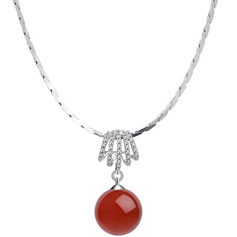 iSTONE/石头记真石情红玛瑙绿东陵玉吊坠耳环套装天然水晶饰品女