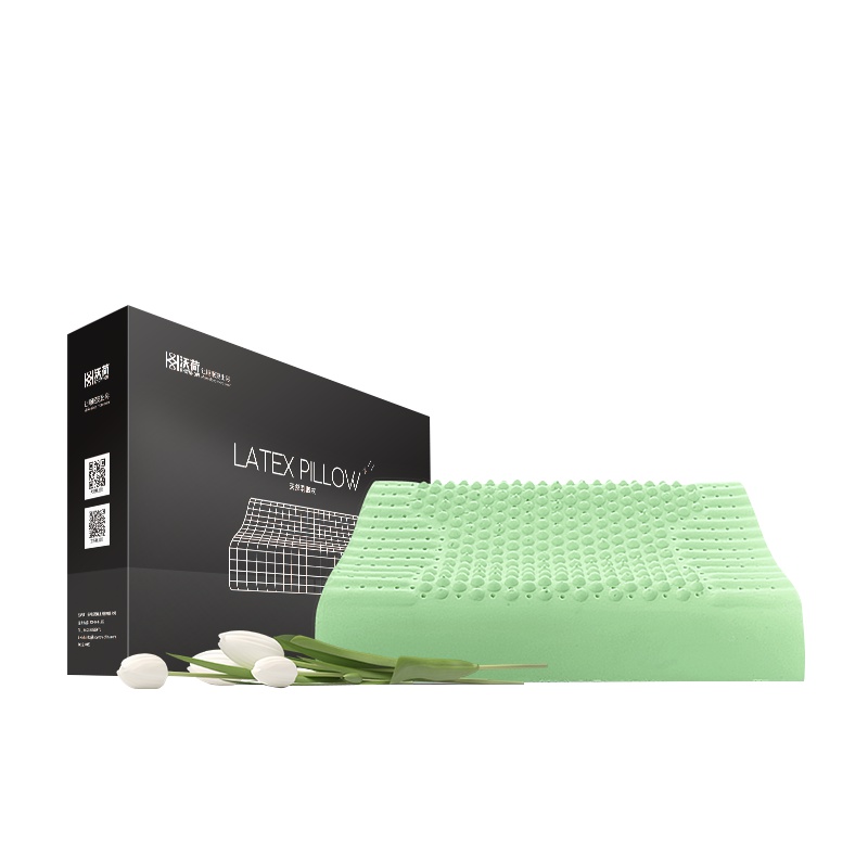 沃荷（KnowHow）泰国进口天然乳胶负离子防螨成人颗粒按摩枕橡胶颈椎枕芯乳胶枕（一对）
