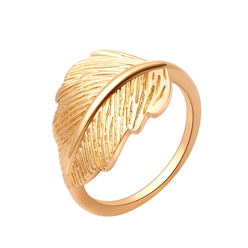 MYFD 戒指女18K包金知性优雅系列一叶识你戒指MYR18442GP