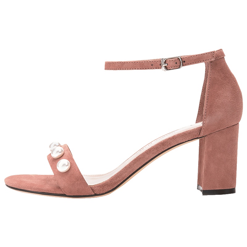 热风粗跟女士凉鞋