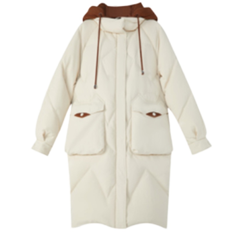 【专柜同款】拉贝缇工装羽绒服女中长款拉夏贝尔2019冬季新款东大小个子外套60009220