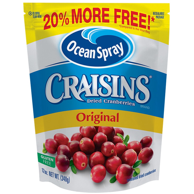 [产自美国]优鲜沛(Craisins)蔓越莓干 原味 340g/袋 果干蜜饯果脯烘焙原料零食 进口食品 美国进口