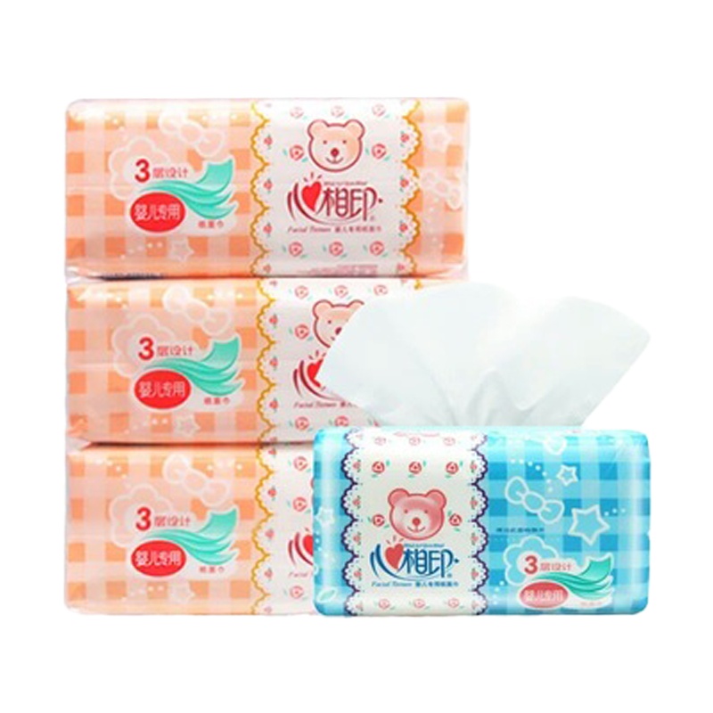 心心相印 婴儿抽纸DT1120宝宝纸巾120抽3层整箱16提48包