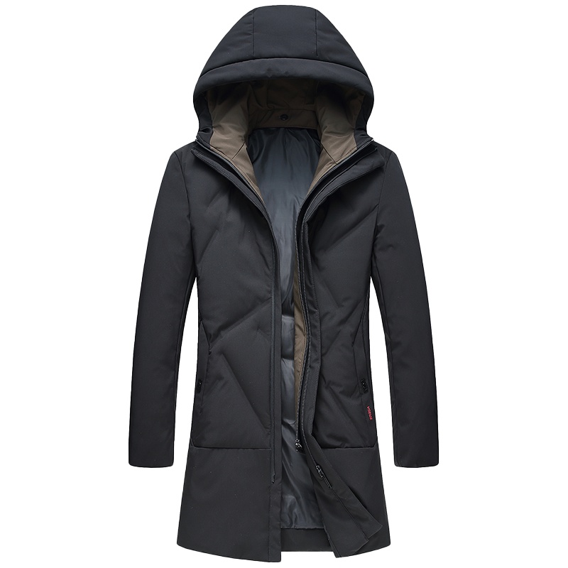 YAYA鸭鸭羽绒服男士新款秋冬季中长款连帽男士时尚潮流羽绒服外套男