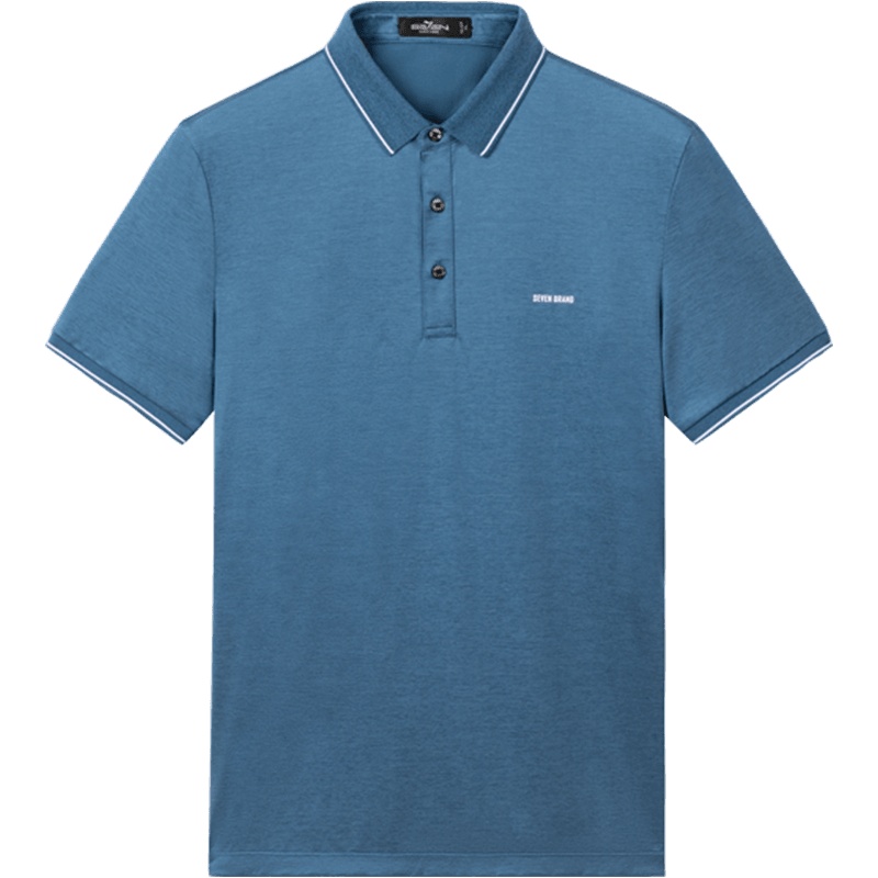 柒牌男装短袖POLO衫男2021夏季轻商务修身休闲翻领纯色