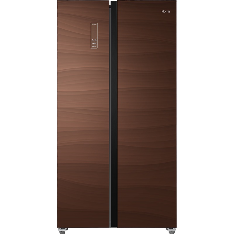 奥马(Homa)455升对开门冰箱 变频风冷无霜 新一级能效 智能控温对开门大冰箱 BCD-455WKJH/B新摩卡棕