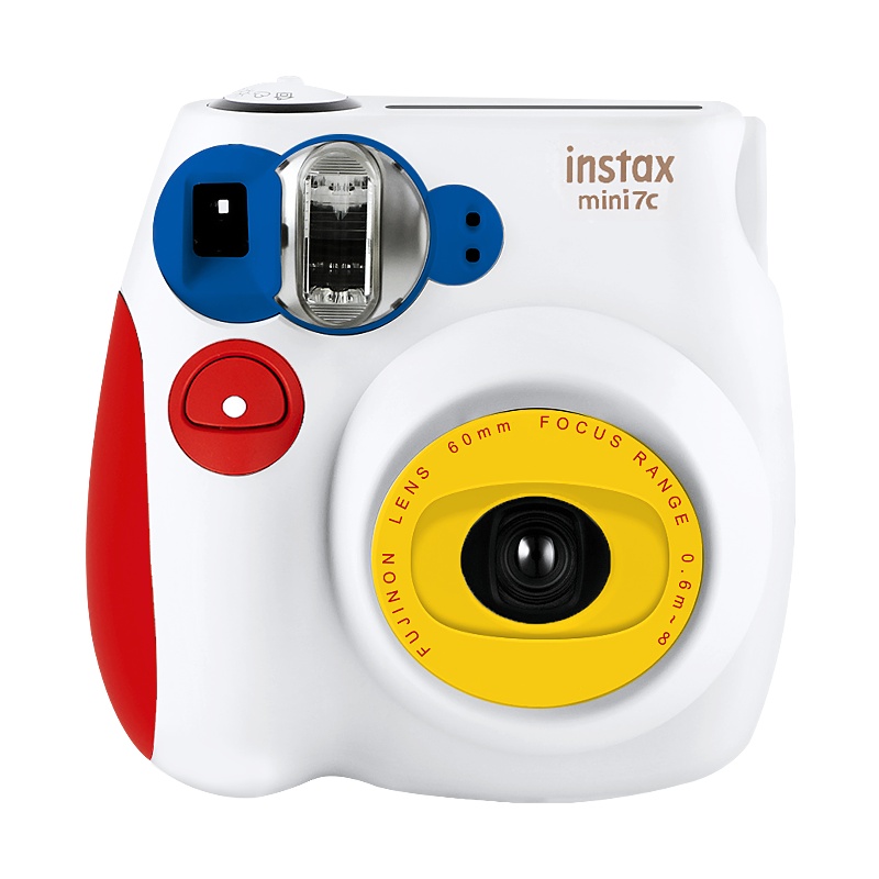富士(FUJIFILM)INSTAX 立拍立得 一次成像胶片相机 入门款 mini7c 三原色 套餐一(含10张相纸)
